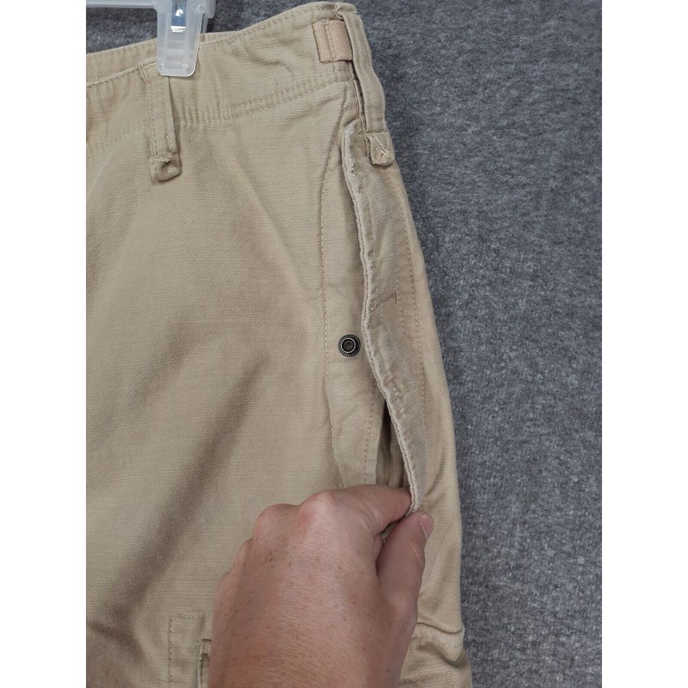 Vintage Polo Jeans Co. Baggy Cargo Pants Mens (fits 36x29) beige skater Wide leg - Picture 6 of 15